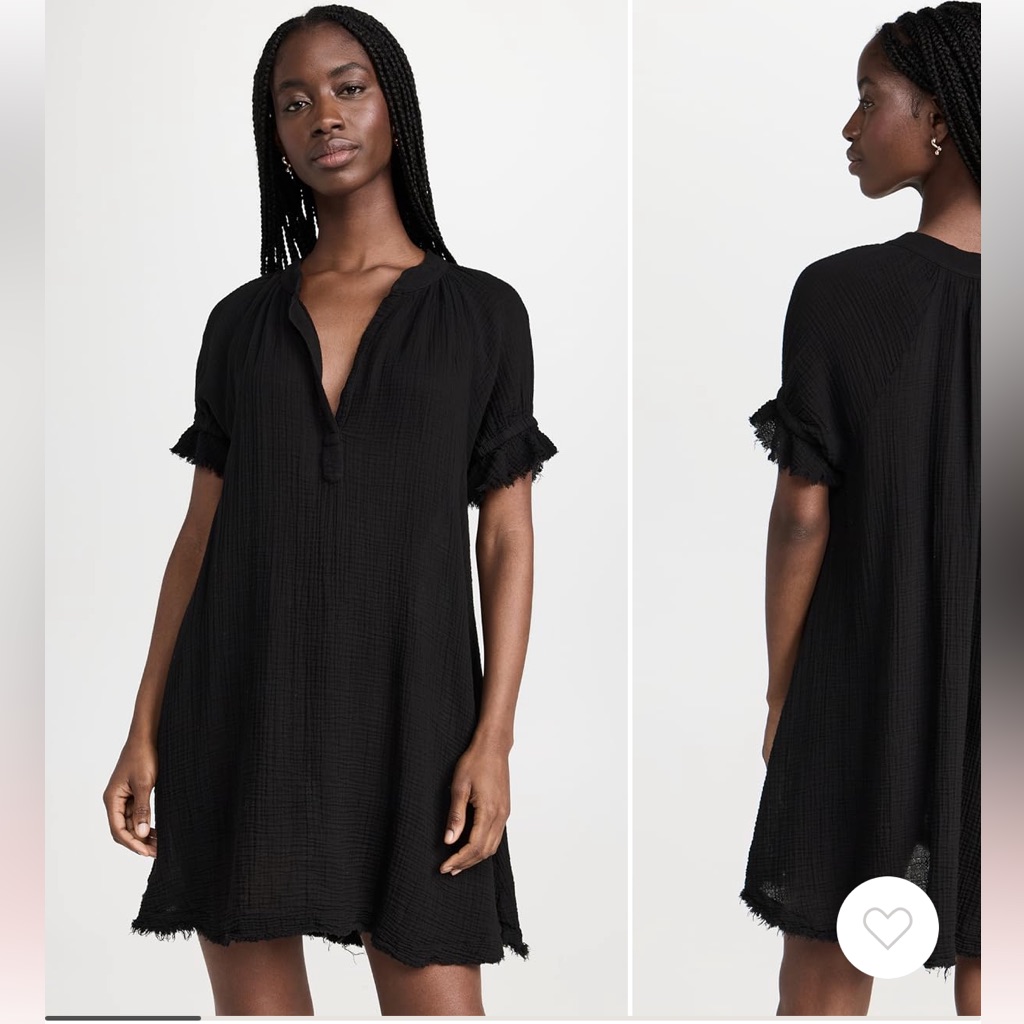 9seed Short Sleeve Cover Up In Black